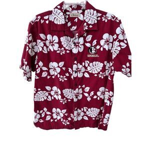 VINTAGE FSU Florida State University Hawaiian Button-Up Shirt size S